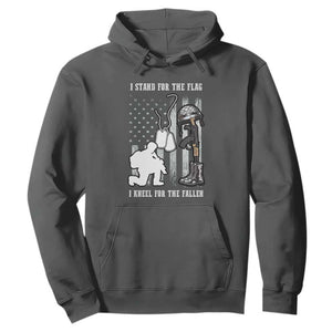 Patriotic Memorial Day Hoodie We Stand For the Flag We Kneel For The Fallen US Patriots TS02 Dark Heather Print Your Wear