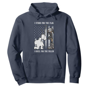 Patriotic Memorial Day Hoodie We Stand For the Flag We Kneel For The Fallen US Patriots TS02 Navy Print Your Wear