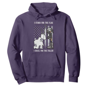 Patriotic Memorial Day Hoodie We Stand For the Flag We Kneel For The Fallen US Patriots TS02 Purple Print Your Wear