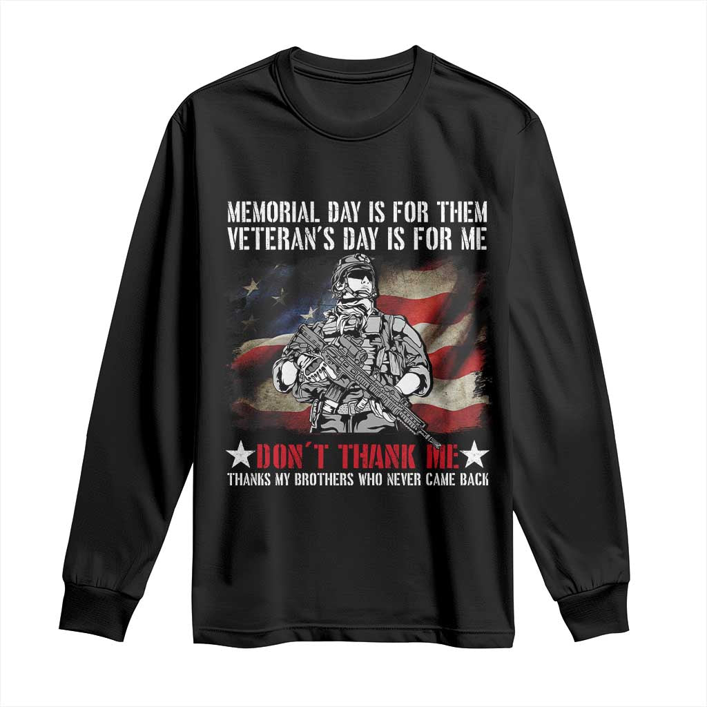 Patriotic Memorial Day Long Sleeve Shirt Remember Our Heroes Veterans Brothers American Flag TS02 Black Print Your Wear