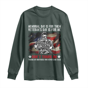 Patriotic Memorial Day Long Sleeve Shirt Remember Our Heroes Veterans Brothers American Flag TS02 Dark Forest Green Print Your Wear