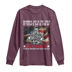 Patriotic Memorial Day Long Sleeve Shirt Remember Our Heroes Veterans Brothers American Flag TS02 Maroon Print Your Wear