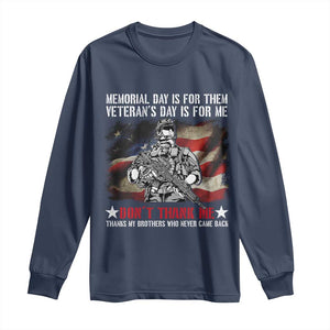 Patriotic Memorial Day Long Sleeve Shirt Remember Our Heroes Veterans Brothers American Flag TS02 Navy Print Your Wear