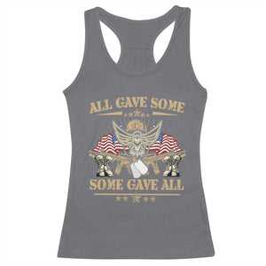 Patriotic Memorial Day Racerback Tank Top All Gave Some Some Gave All Veterans Memorials Day US Flag TS02 Charcoal Print Your Wear