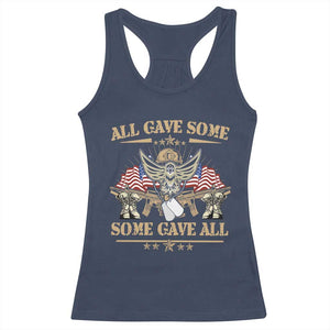 Patriotic Memorial Day Racerback Tank Top All Gave Some Some Gave All Veterans Memorials Day US Flag TS02 Navy Print Your Wear