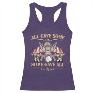 Patriotic Memorial Day Racerback Tank Top All Gave Some Some Gave All Veterans Memorials Day US Flag TS02 Purple Print Your Wear