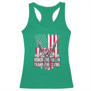 Patriotic Memorial Day Racerback Tank Top Honor The Fallen Thank The Living Memorial Day Veterans Day TS02 Irish Green Print Your Wear