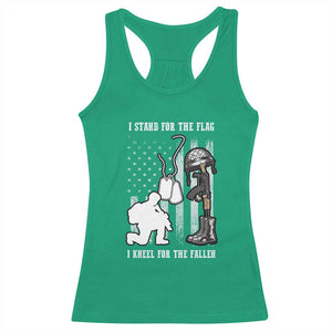 Patriotic Memorial Day Racerback Tank Top We Stand For the Flag We Kneel For The Fallen US Patriots TS02 Irish Green Print Your Wear