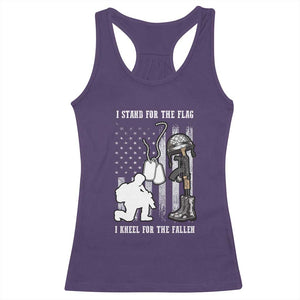 Patriotic Memorial Day Racerback Tank Top We Stand For the Flag We Kneel For The Fallen US Patriots TS02 Purple Print Your Wear