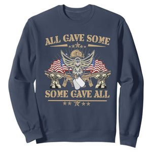 Patriotic Memorial Day Sweatshirt All Gave Some Some Gave All Veterans Memorials Day US Flag TS02 Navy Print Your Wear