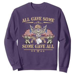 Patriotic Memorial Day Sweatshirt All Gave Some Some Gave All Veterans Memorials Day US Flag TS02 Purple Print Your Wear