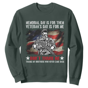 Patriotic Memorial Day Sweatshirt Remember Our Heroes Veterans Brothers American Flag TS02 Dark Forest Green Print Your Wear