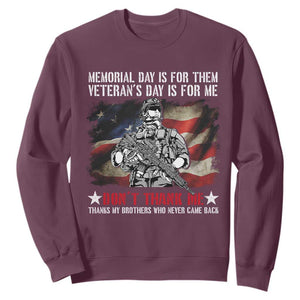 Patriotic Memorial Day Sweatshirt Remember Our Heroes Veterans Brothers American Flag TS02 Maroon Print Your Wear