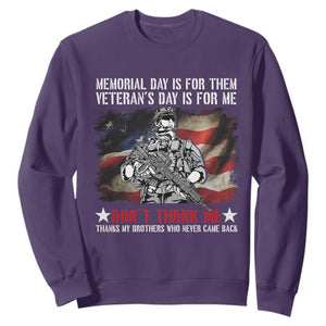 Patriotic Memorial Day Sweatshirt Remember Our Heroes Veterans Brothers American Flag TS02 Purple Print Your Wear