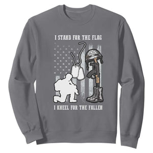 Patriotic Memorial Day Sweatshirt We Stand For the Flag We Kneel For The Fallen US Patriots TS02 Charcoal Print Your Wear