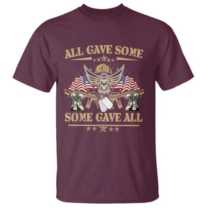 Patriotic Memorial Day T Shirt All Gave Some Some Gave All Veterans Memorials Day US Flag TS02 Maroon Print Your Wear