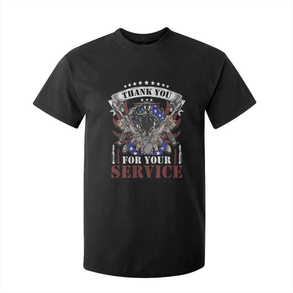 Patriotic Memorial Day T Shirt For Kid Thank You For Your Service Veterans Remembrance TS02 Black Print Your Wear