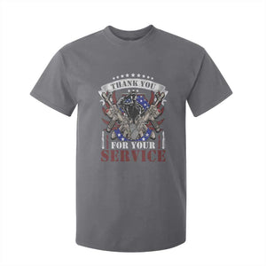 Patriotic Memorial Day T Shirt For Kid Thank You For Your Service Veterans Remembrance TS02 Charcoal Print Your Wear