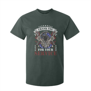 Patriotic Memorial Day T Shirt For Kid Thank You For Your Service Veterans Remembrance TS02 Dark Forest Green Print Your Wear