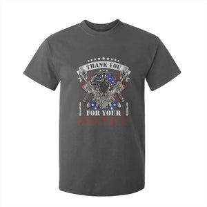 Patriotic Memorial Day T Shirt For Kid Thank You For Your Service Veterans Remembrance TS02 Dark Heather Print Your Wear