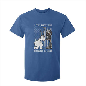 Patriotic Memorial Day T Shirt For Kid We Stand For the Flag We Kneel For The Fallen US Patriots TS02 Royal Blue Print Your Wear