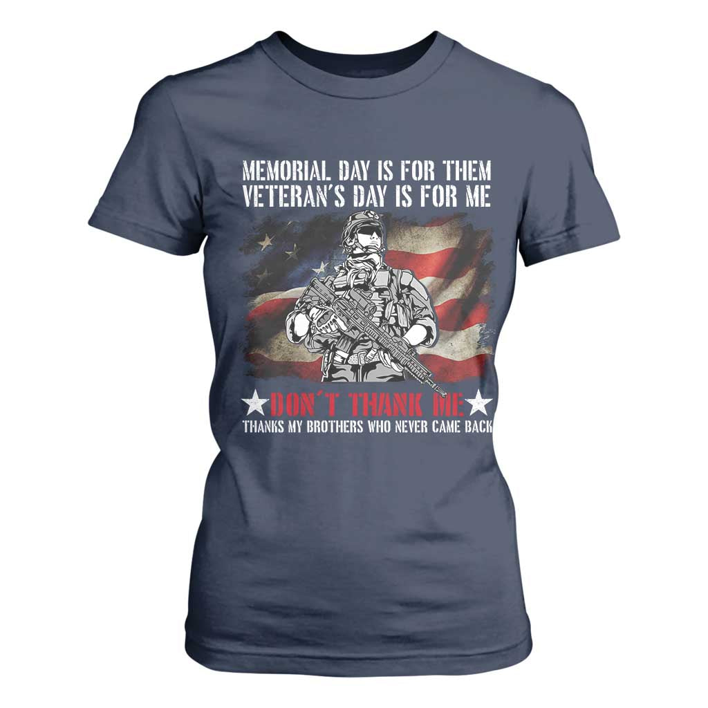 Patriotic Memorial Day T Shirt For Women Remember Our Heroes Veterans Brothers American Flag TS02 Navy Print Your Wear