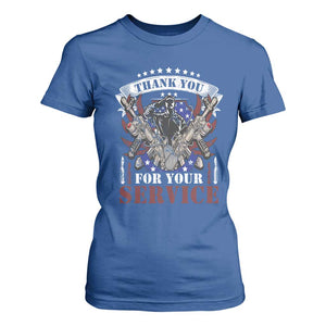 Patriotic Memorial Day T Shirt For Women Thank You For Your Service Veterans Remembrance TS02 Royal Blue Print Your Wear