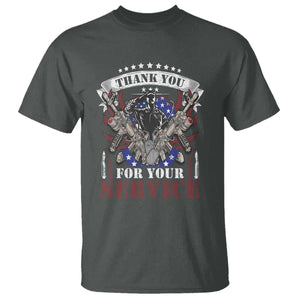 Patriotic Memorial Day T Shirt Thank You For Your Service Veterans Remembrance TS02 Dark Heather Print Your Wear