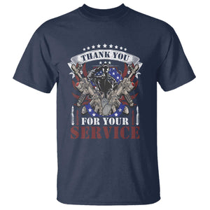 Patriotic Memorial Day T Shirt Thank You For Your Service Veterans Remembrance TS02 Navy Print Your Wear