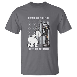 Patriotic Memorial Day T Shirt We Stand For the Flag We Kneel For The Fallen US Patriots TS02 Charcoal Print Your Wear