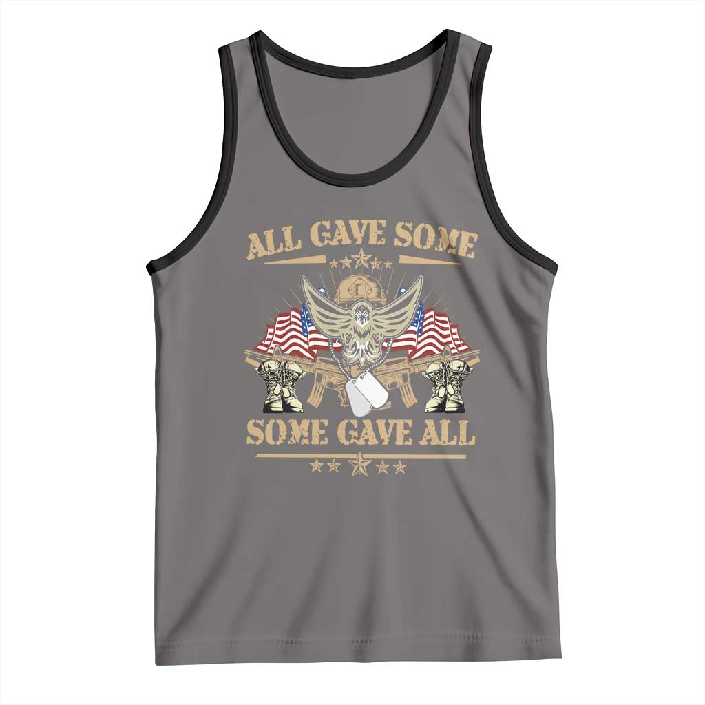 Patriotic Memorial Day Tank Top All Gave Some Some Gave All Veterans Memorials Day US Flag TS02 Deep Heather Black Print Your Wear