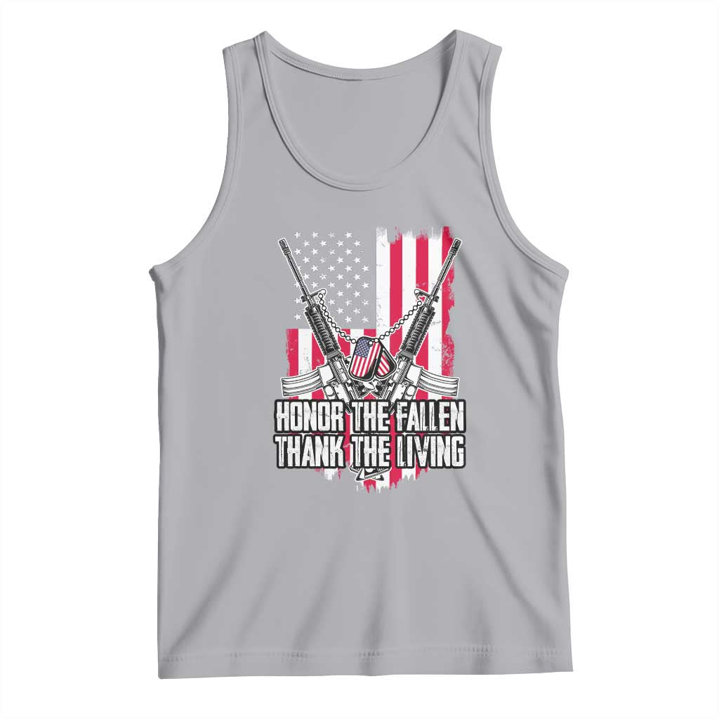 Patriotic Memorial Day Tank Top Honor The Fallen Thank The Living Memorial Day Veterans Day TS02 Athletic Heather Print Your Wear