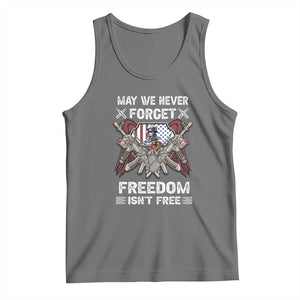 Patriotic Memorial Day Tank Top May We Never Forget Freedom Is Not Free TS02 Black Heather Print Your Wear