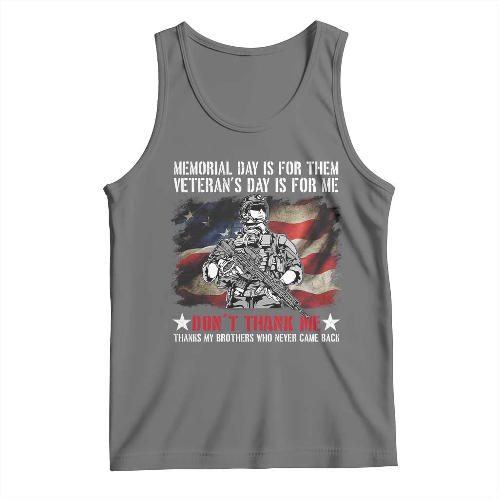 Patriotic Memorial Day Tank Top Remember Our Heroes Veterans Brothers American Flag TS02 Black Heather Print Your Wear