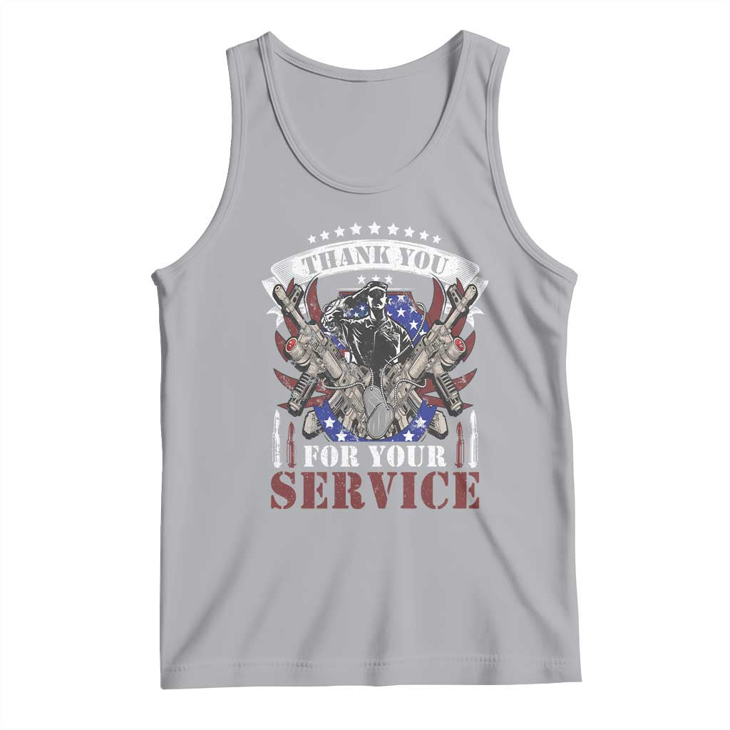 Patriotic Memorial Day Tank Top Thank You For Your Service Veterans Remembrance TS02 Athletic Heather Print Your Wear