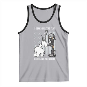 Patriotic Memorial Day Tank Top We Stand For the Flag We Kneel For The Fallen US Patriots TS02 Athletic Heather Black Print Your Wear