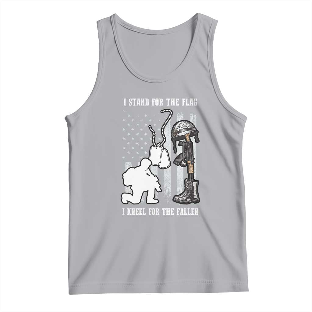Patriotic Memorial Day Tank Top We Stand For the Flag We Kneel For The Fallen US Patriots TS02 Athletic Heather Print Your Wear