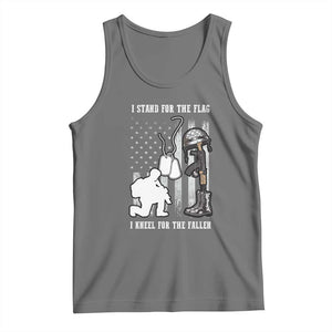 Patriotic Memorial Day Tank Top We Stand For the Flag We Kneel For The Fallen US Patriots TS02 Black Heather Print Your Wear