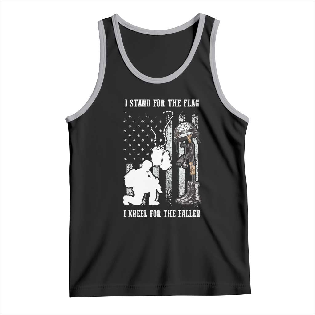Patriotic Memorial Day Tank Top We Stand For the Flag We Kneel For The Fallen US Patriots TS02 Black Athletic Heather Print Your Wear