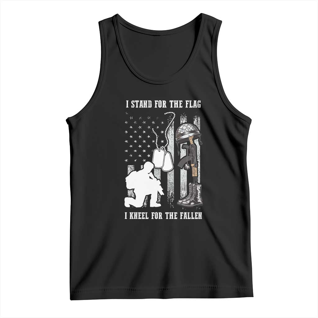Patriotic Memorial Day Tank Top We Stand For the Flag We Kneel For The Fallen US Patriots TS02 Black Print Your Wear