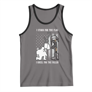 Patriotic Memorial Day Tank Top We Stand For the Flag We Kneel For The Fallen US Patriots TS02 Deep Heather Black Print Your Wear