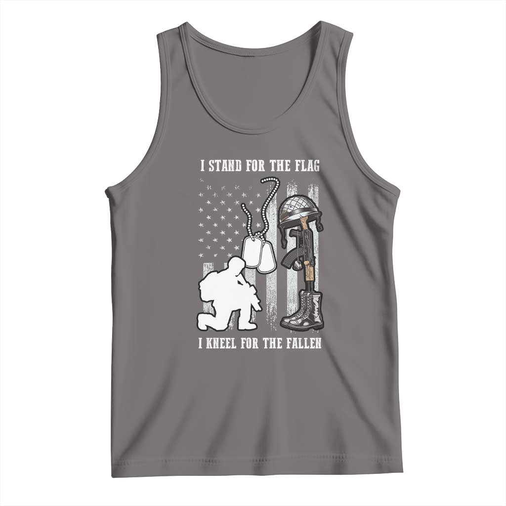Patriotic Memorial Day Tank Top We Stand For the Flag We Kneel For The Fallen US Patriots TS02 Deep Heather Print Your Wear