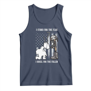 Patriotic Memorial Day Tank Top We Stand For the Flag We Kneel For The Fallen US Patriots TS02 Navy Print Your Wear
