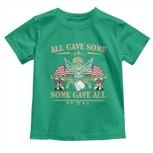 Patriotic Memorial Day Toddler T Shirt All Gave Some Some Gave All Veterans Memorials Day US Flag TS02 Irish Green Print Your Wear