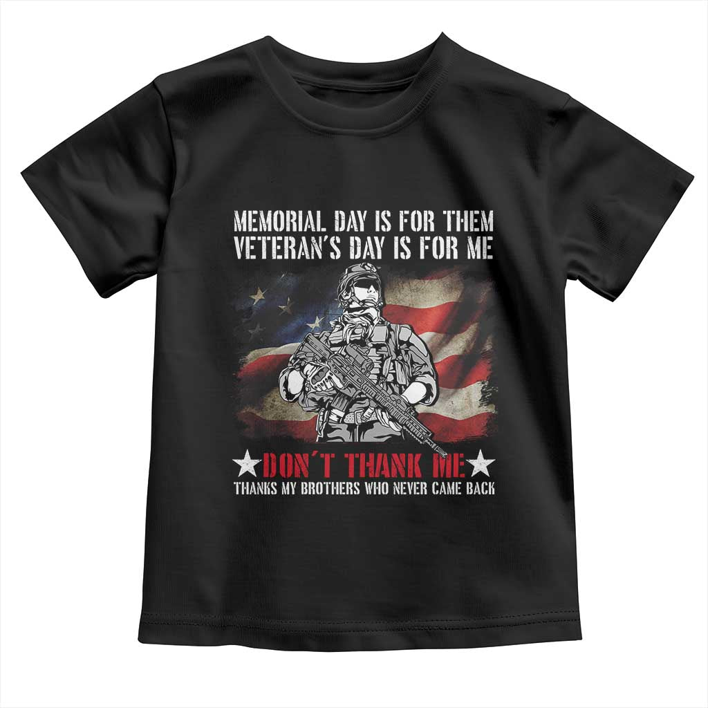 Patriotic Memorial Day Toddler T Shirt Remember Our Heroes Veterans Brothers American Flag TS02 Black Print Your Wear