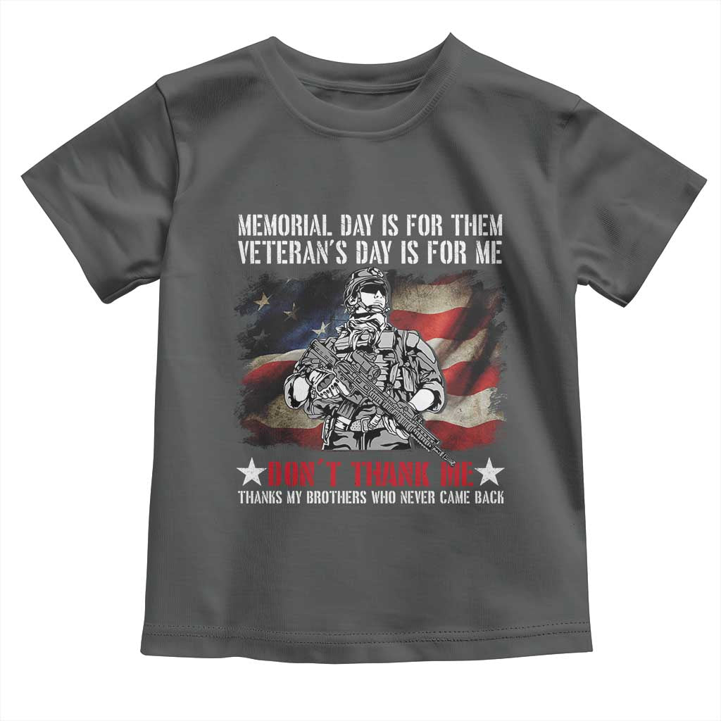 Patriotic Memorial Day Toddler T Shirt Remember Our Heroes Veterans Brothers American Flag TS02 Dark Heather Print Your Wear
