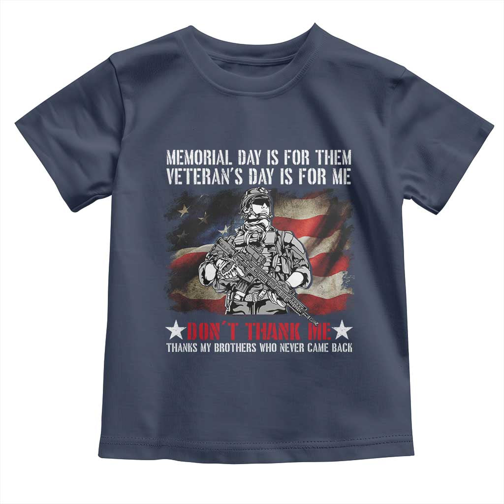 Patriotic Memorial Day Toddler T Shirt Remember Our Heroes Veterans Brothers American Flag TS02 Navy Print Your Wear