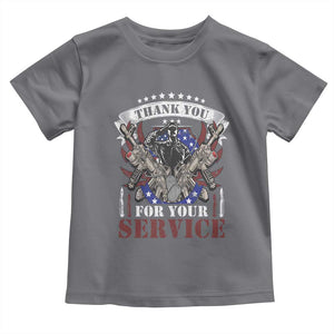 Patriotic Memorial Day Toddler T Shirt Thank You For Your Service Veterans Remembrance TS02 Charcoal Print Your Wear