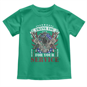 Patriotic Memorial Day Toddler T Shirt Thank You For Your Service Veterans Remembrance TS02 Irish Green Print Your Wear