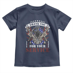 Patriotic Memorial Day Toddler T Shirt Thank You For Your Service Veterans Remembrance TS02 Navy Print Your Wear